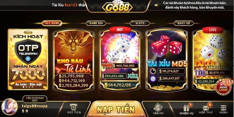 So sánh game tài xỉu Hit Club Go88